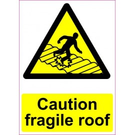 Lipdukas Caution fragile roof